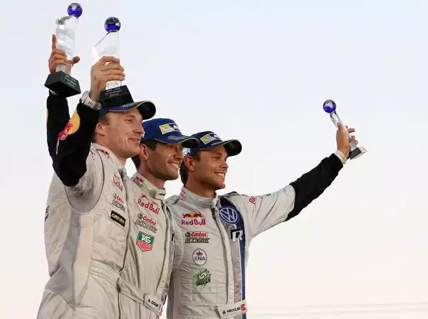Sebastien Ogier, Jari-Matti Latvala, Andreas Mikkelsen Titel-Bild zur News: Sebastien Ogier, Jari-Matti Latvala, Andreas Mikkelsen