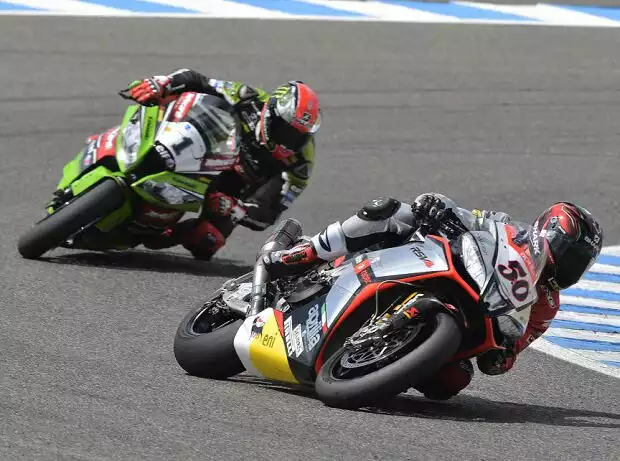 Sylvain Guintoli, Tom Sykes Titel-Bild zur News: Sylvain Guintoli, Tom Sykes