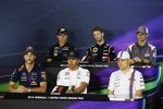 Sergio Perez (Force India), Romain Grosjean (Lotus), Esteban Gutierrez (Sauber), Valtteri Bottas (Williams), Lewis Hamilton (Mercedes) und Daniel Ricciardo (Red Bull) 