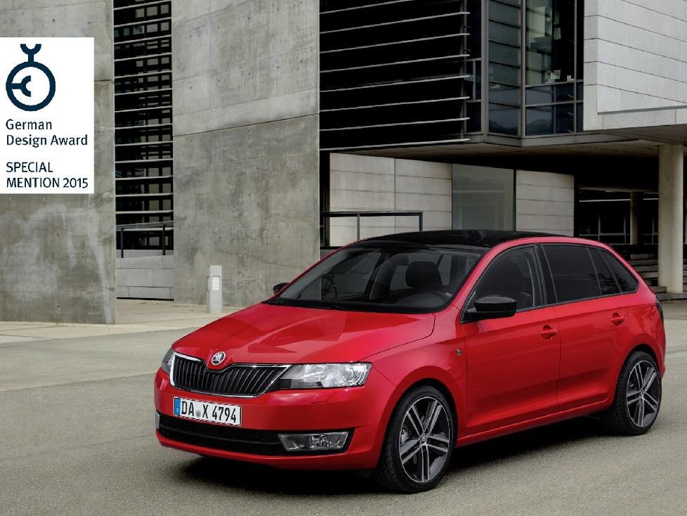 Der ?KODA Rapid Spaceback ist von der Jury des ,German Design Award 2015? mit einer ,Special Mention? in der Kategorie ,Transportation and Public Design? ausgezeichnet worden.