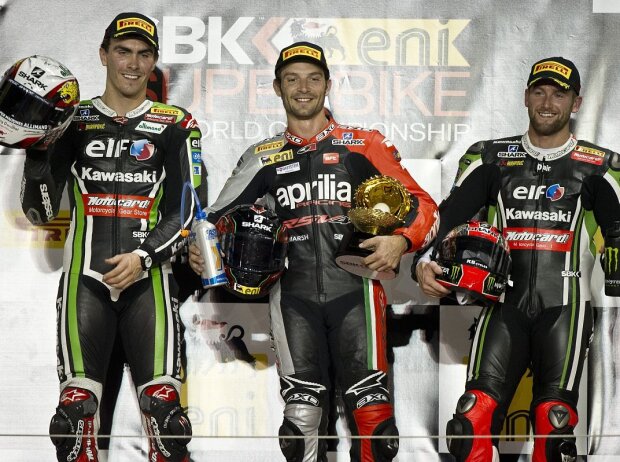Loris Baz, Tom Sykes, Sylvain Guintoli Loris Baz, Tom Sykes, Sylvain Guintoli