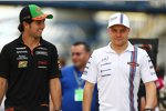 Sergio Perez (Force India) und Valtteri Bottas (Williams) 