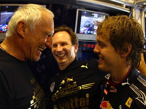 Titel-Bild zur News: Dietrich Mateschitz, Sebastian Vettel, Christian Horner