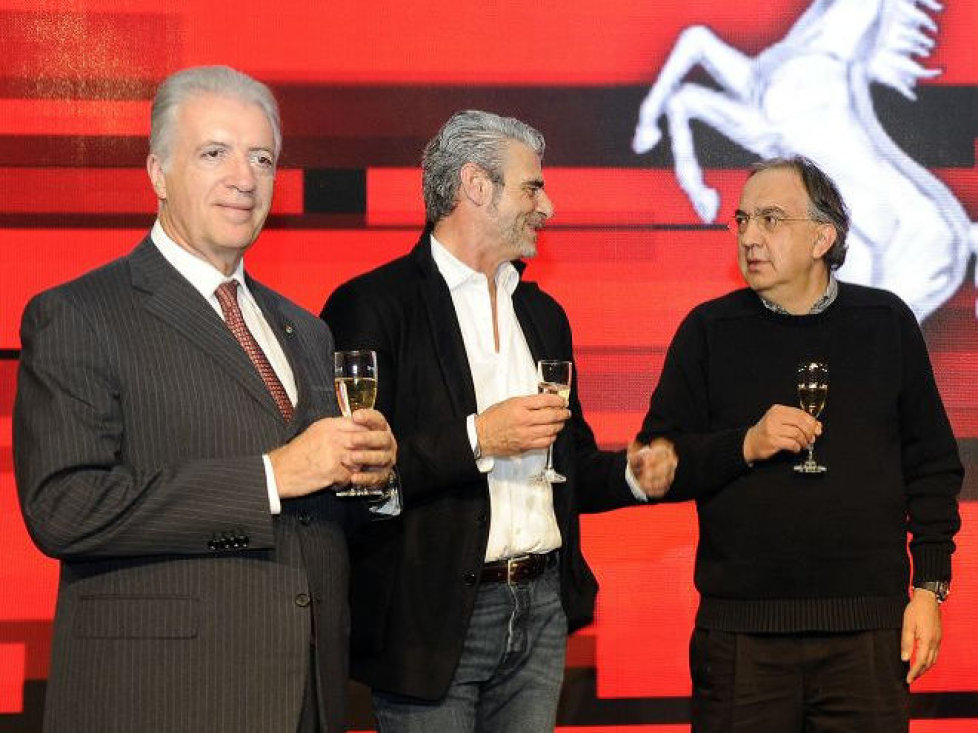 Piero Ferrari, Maurizio Arrivabene, Sergio Marchionne