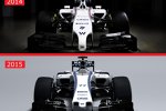 Sofort auffallend im Vergleich Williams FW37 gegen FW36: Neue Nase, kurviger gestaltete Lufteinlässe der Seitenkästen
