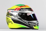 Der Helm von Sergio Perez (Force India) 