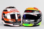 Die Helme von Nico Hülkenberg und Sergio Perez