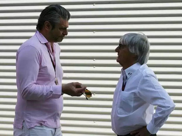 Bernie Ecclestone Maurizio Arrivabene Titel-Bild zur News: Bernie Ecclestone Maurizio Arrivabene