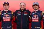 Max Verstappen, Franz Tost und Carlos Sainz jun. (Toro Rosso) 
