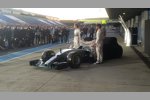 Lewis Hamilton und Nico Rosberg mit dem Mercedes F1 W06 Hybrid