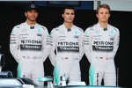 Lewis Hamilton (Mercedes), Pascal Wehrlein (Mercedes DTM) und Nico Rosberg (Mercedes) 