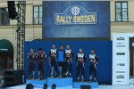 Sebastien Ogier (Volkswagen), Thierry Neuville (Hyundai) und Andreas Mikkelsen (Volkswagen) 