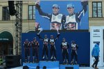 Sebastien Ogier (Volkswagen), Thierry Neuville (Hyundai) und Andreas Mikkelsen (Volkswagen) 