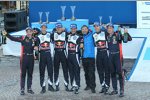 Sebastien Ogier (Volkswagen), Thierry Neuville (Hyundai) und Andreas Mikkelsen (Volkswagen) 