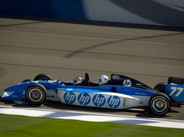Mario Andretti im IndyCar-Doppelsitzer
