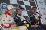 Mads Östberg, Sebastien Ogier und Jari-Matti Latvala 