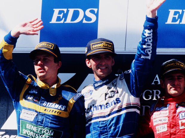 Olivier Panis, Damon Hill und Gianni Morbidelli in Adelaide 1995 Olivier Panis, Damon Hill und Gianni Morbidelli in Adelaide 1995