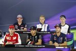 Max Verstappen (Toro Rosso), Valtteri Bottas (Williams), Kevin Magnussen, Daniel Ricciardo (Red Bull), Lewis Hamilton (Mercedes) und Sebastian Vettel (Ferrari) 