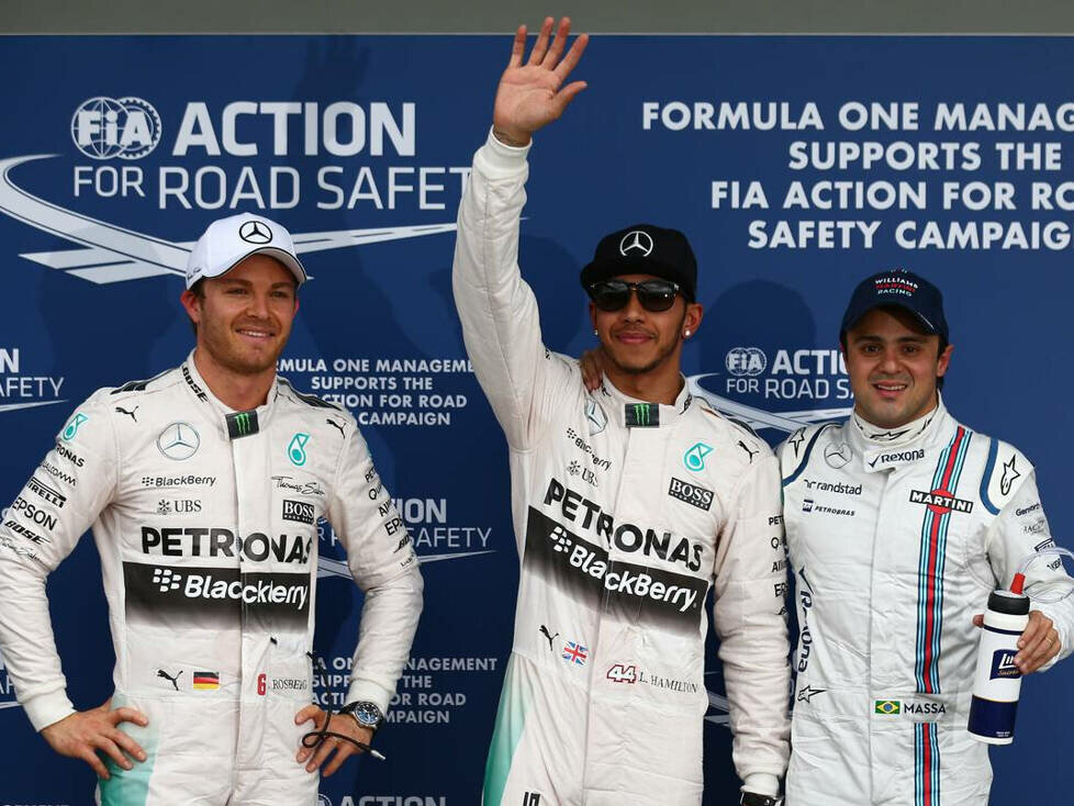 Nico Rosberg, Lewis Hamilton und Felipe Massa