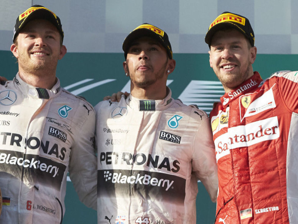 Nico Rosberg, Lewis Hamilton, Sebastian Vettel