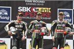 Leon Haslam , Jonathan Rea und  Tom Sykes 