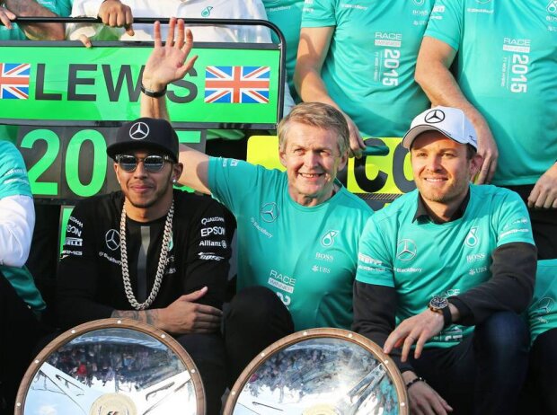 Titel-Bild zur News: Lewis Hamilton, Nico Rosberg, Toto Wolff