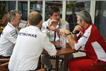 Paddy Lowe, Toto Wolff (Mercedes) und Maurizio Arrivabene (Ferrari)