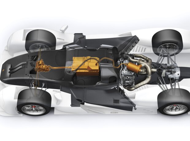 Antriebsstrang des Porsche 919 Hybrid für die WEC-Saison 2015