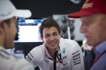 Toto Wolff, Nico Rosberg (Mercedes) und Niki Lauda 