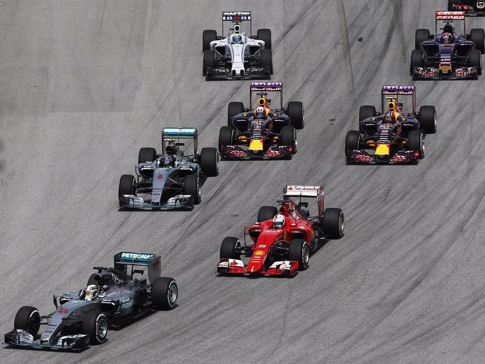 Lewis Hamilton, Sebastian Vettel, Nico Rosberg, Daniel Ricciardo, Daniil Kwjat