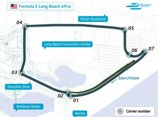 Formel-E-Variante des Long-Beach-Stadtkurses