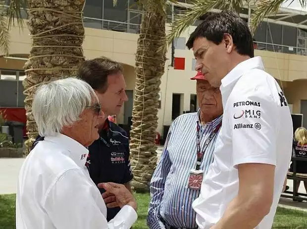 Bernie Ecclestone, Christian Horner, Toto Wolff Titel-Bild zur News: Bernie Ecclestone, Christian Horner, Toto Wolff