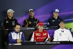Donnerstags-Pressekonferenz mit Nico Hülkenberg (Force India), Romain Grosjean (Lotus), Marcus Ericsson (Sauber), Jenson Button (McLaren), Sebastian Vettel (Ferrari) und Felipe Massa (Williams) 