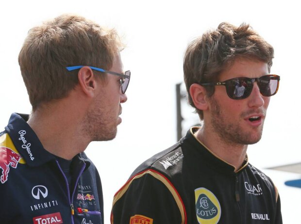 Titel-Bild zur News: Sebastian Vettel, Romain Grosjean