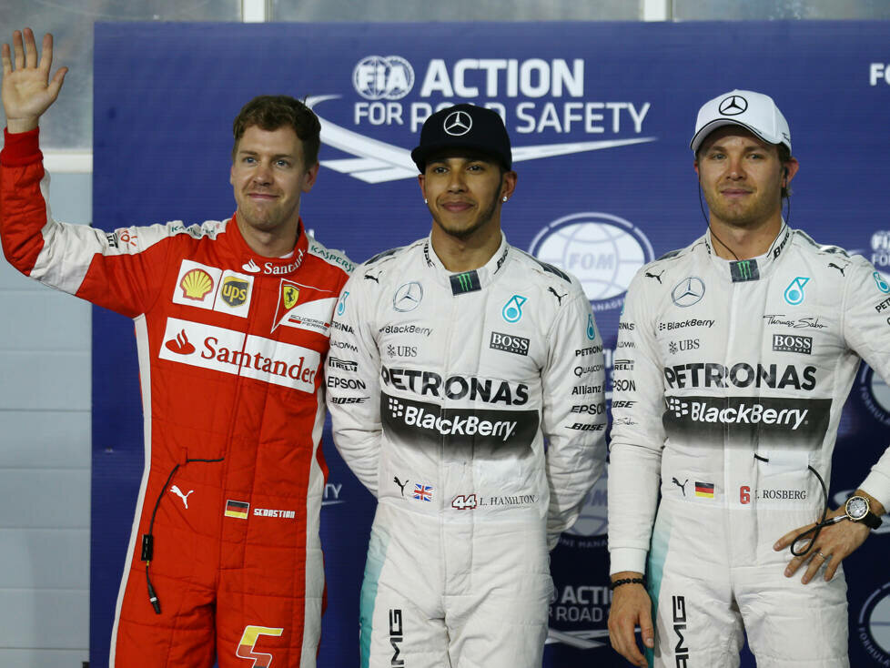 Sebastian Vettel, Lewis Hamilton, Nico Rosberg