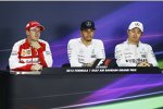 Lewis Hamilton (Mercedes), Sebastian Vettel (Ferrari) und Nico Rosberg (Mercedes) 