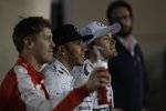 Lewis Hamilton (Mercedes), Sebastian Vettel (Ferrari) und Nico Rosberg (Mercedes) 