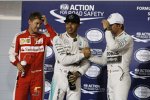 Lewis Hamilton (Mercedes), Sebastian Vettel (Ferrari) und Nico Rosberg (Mercedes) 