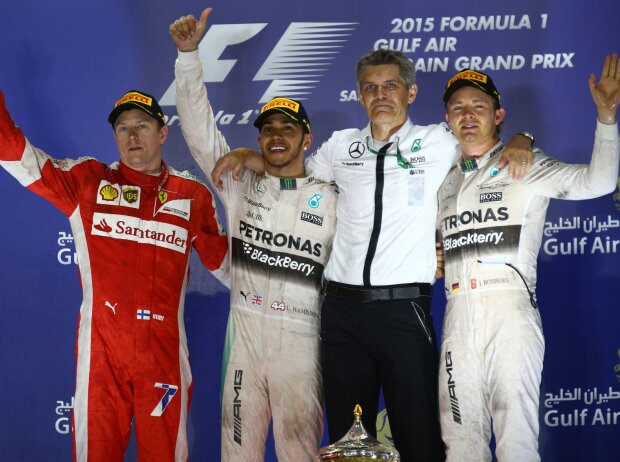 Titel-Bild zur News: Lewis Hamilton, Kimi Räikkönen, Nico Rosberg