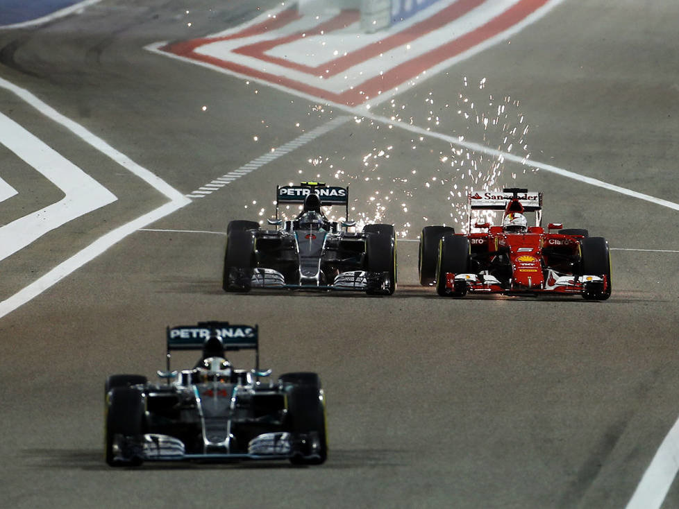 Lewis Hamilton, Nico Rosberg, Sebastian Vettel