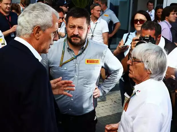 Titel-Bild zur News: Macio Tronchetti-Provera, Paul Hembery und Bernie Ecclestone