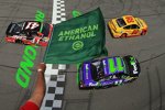 Start zum Toyota Owners 400 mit Joey Logano (Penske) und Denny Hamlin in Reihe eins