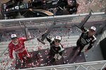 Das Barber-Podium: Josef Newgarden, Graham Rahal und Scott Dixon