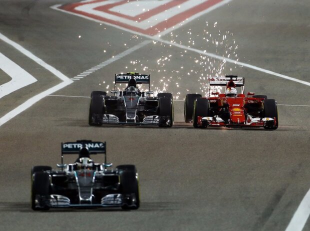 Lewis Hamilton, Nico Rosberg, Sebastian Vettel