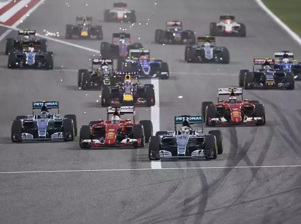Lewis Hamilton, Sebastian Vettel, Kimi Räikkönen, Nico Rosberg Titel-Bild zur News: Lewis Hamilton, Sebastian Vettel, Kimi Räikkönen, Nico Rosberg