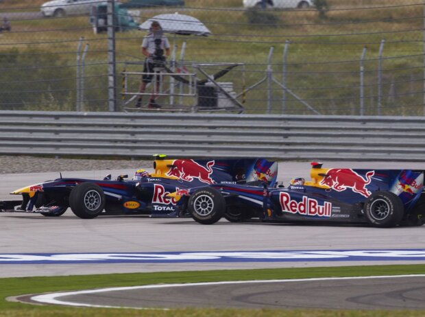 Die Kollision zwiscchen Mark Webber und Sebastian Vettel in Istanbul 2010