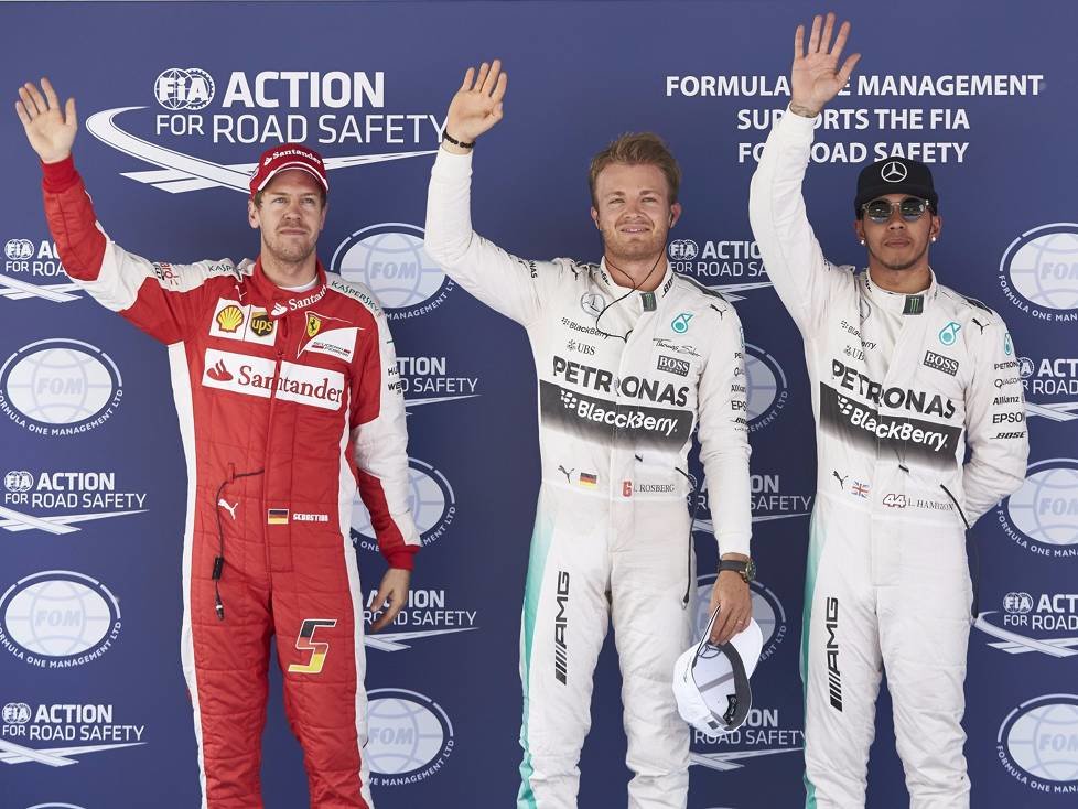 Nico Rosberg, Lewis Hamilton, Sebastian Vettel