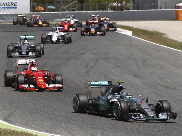 Titel-Bild zur News: Nico Rosberg, Sebastian Vettel, Lewis Hamilton