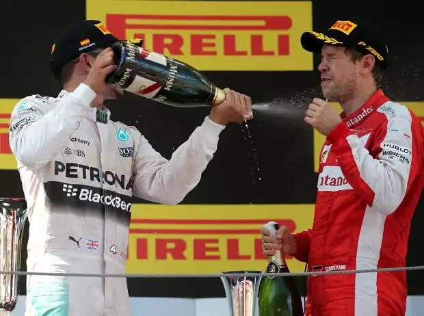 Titel-Bild zur News: Lewis Hamilton, Sebastian Vettel