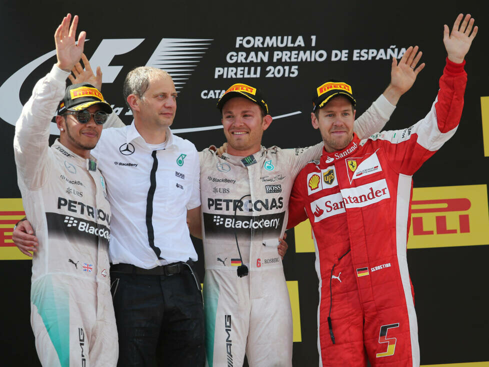Lewis Hamilton, Nico Rosberg, Sebastian Vettel